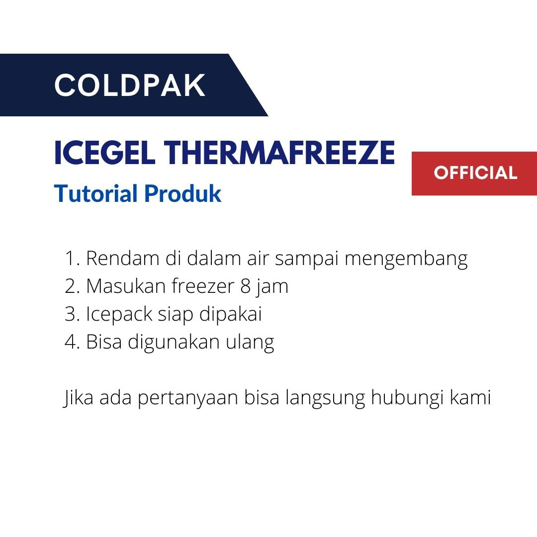 Thermafreeze Icepack Pengiriman Per pcs (Satuan) Pengganti Dry Ice gel